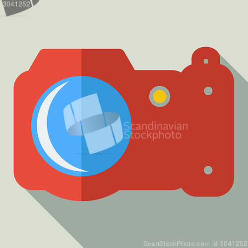 Image of Modern flat design concept icon photo camera. Vector illustratio