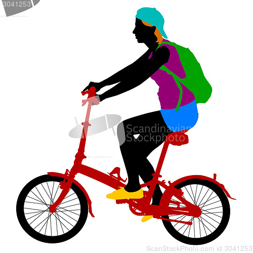 Image of Silhouette of a cyclist male.  vector illustration.