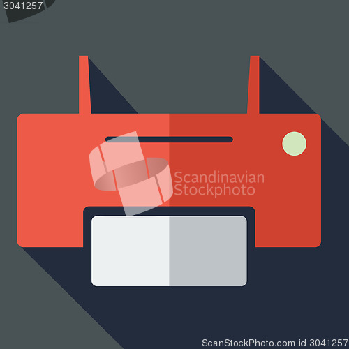 Image of Modern flat design concept icon printer. Vector illustration.