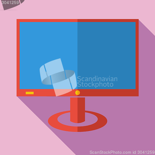 Image of Modern flat design concept icon monitor  tv. Vector illustration