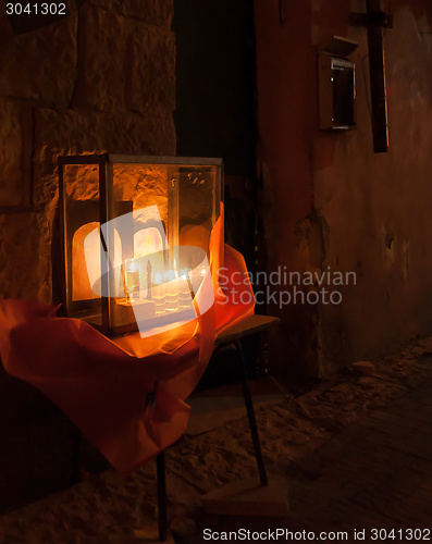 Image of Chanuka lights in Jerusalem