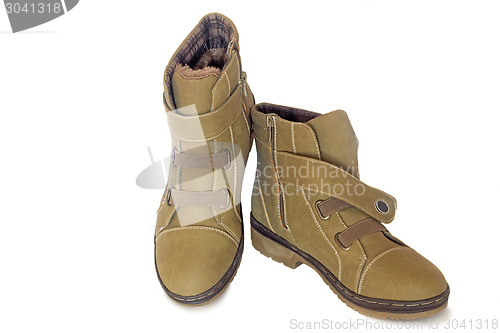 Image of Winter boots for women on white background.
