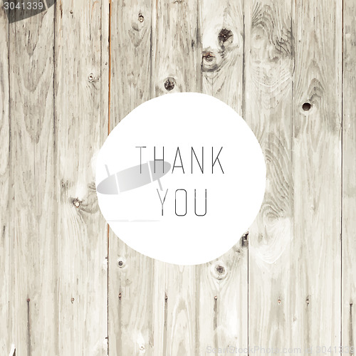 Image of Thank You Card with Blond Wooden Background