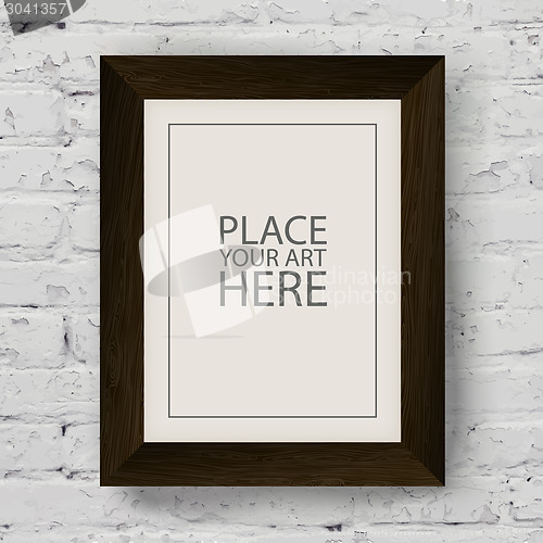 Image of Wooden Frame on Brick Wall