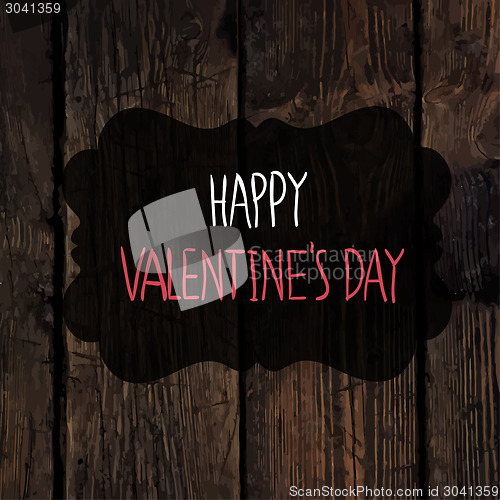 Image of Valentines Greetings on Wooden Texture