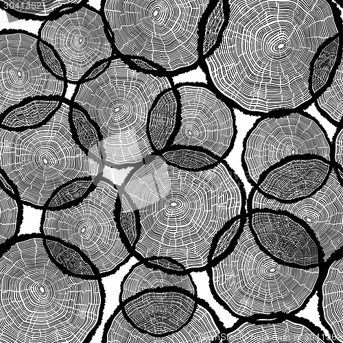 Image of Tree Rings Illustration. Template for annual reports