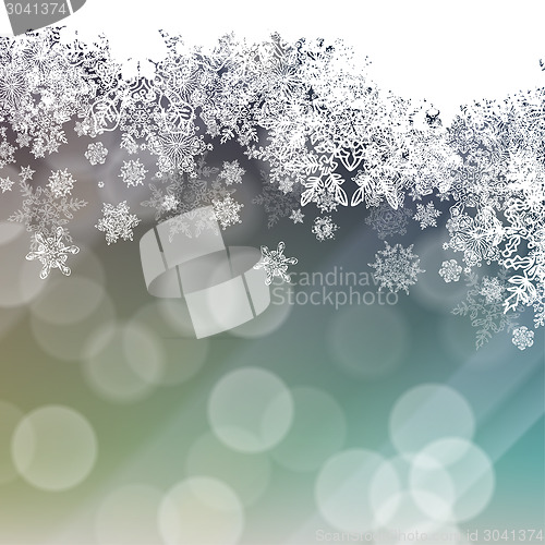 Image of Snowflakes Background with Isolated Side