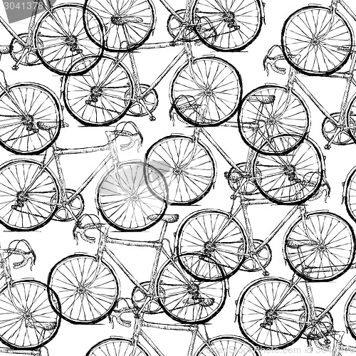 Image of Bicycles. Seamless Pattern