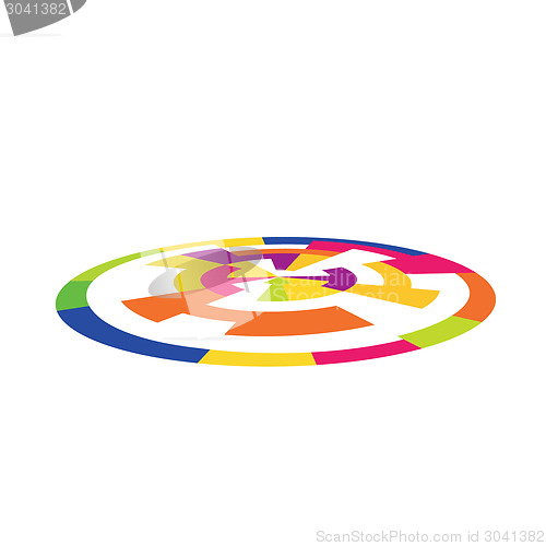 Image of Color Circle Perspective. Design Element Template