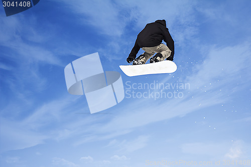 Image of Extreme Jumping snowboarder