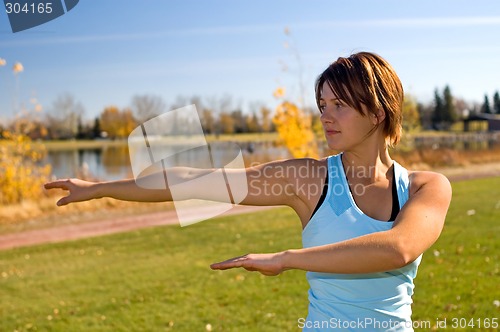 Image of Woman stretching