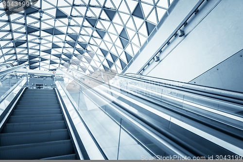 Image of Moving escalator in the business center
