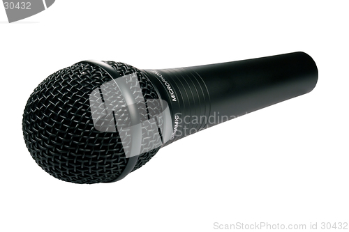 Image of Isolated black microphone