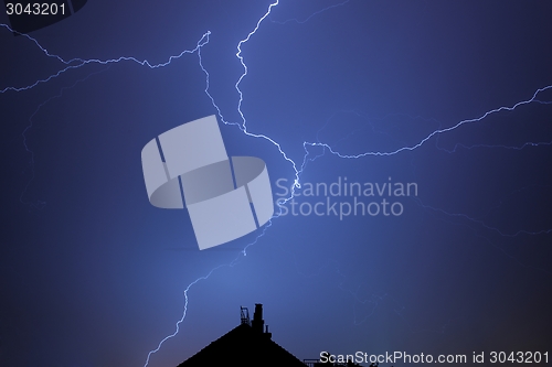 Image of Lightning strikes down