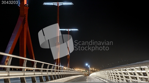 Image of Empty bridge at night