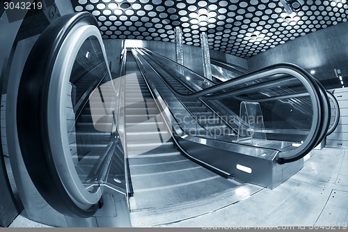 Image of Moving escalator in the business center