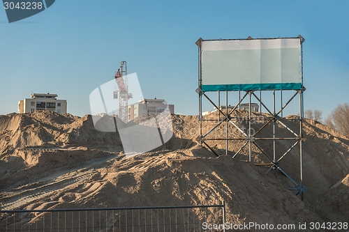 Image of Construction site with copy space sign