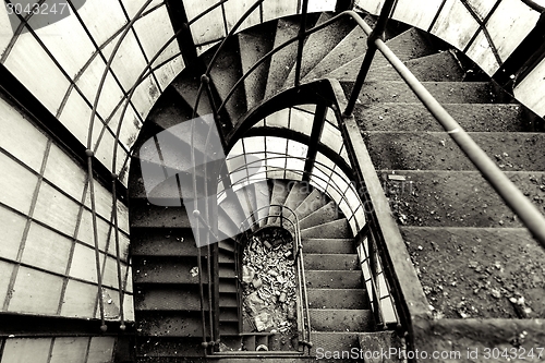 Image of Industrial staircase going up