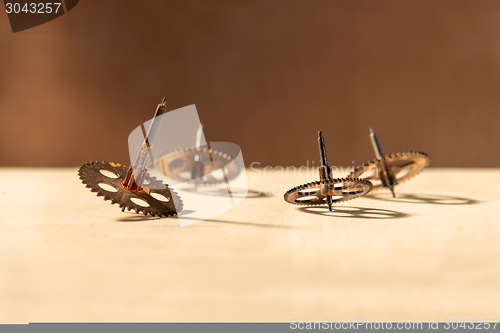 Image of Old gears on table