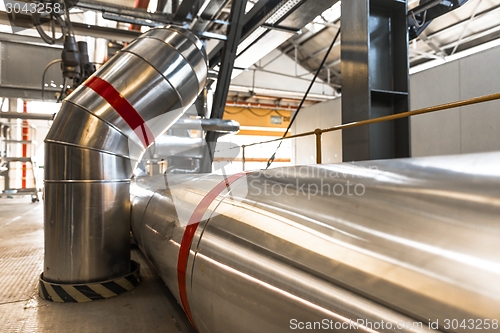 Image of Industrial pipes in a thermal power plant