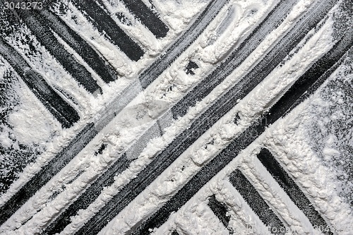 Image of White flour on black background