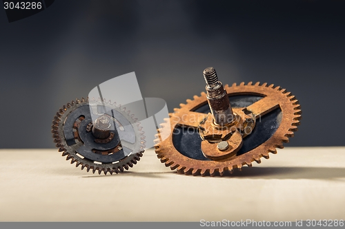 Image of Old gears on table