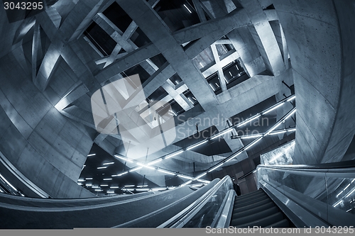 Image of Moving escalator in the business center