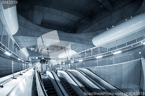 Image of Moving escalator in the business center