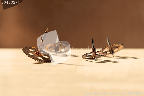 Image of Old gears on table