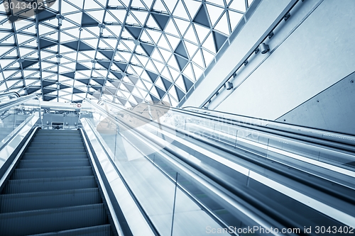 Image of Moving escalator in the business center