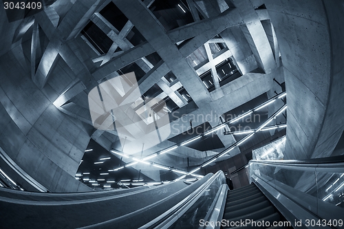 Image of Moving escalator in the business center