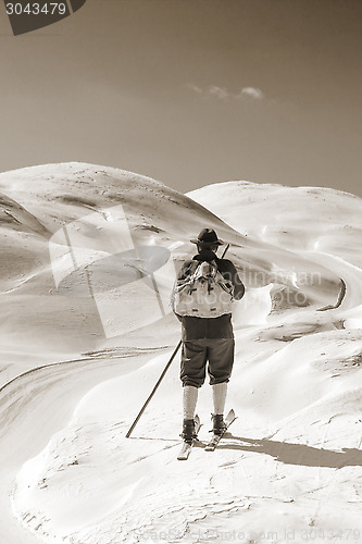 Image of Sepia Vintage skier 