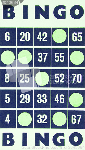 Image of Blue bingo card isolated