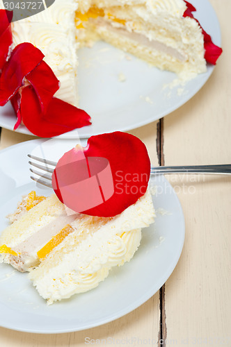 Image of whipped cream mango cake