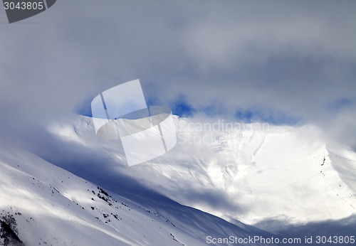 Image of View on off-piste slope in mist