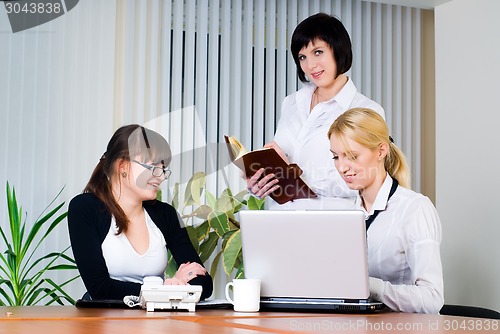 Image of Meeting of young business ladies