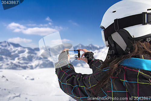 Image of Photographing winter landscape use smart phone
