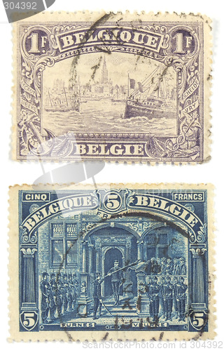 Image of Vintage Belgian stamps