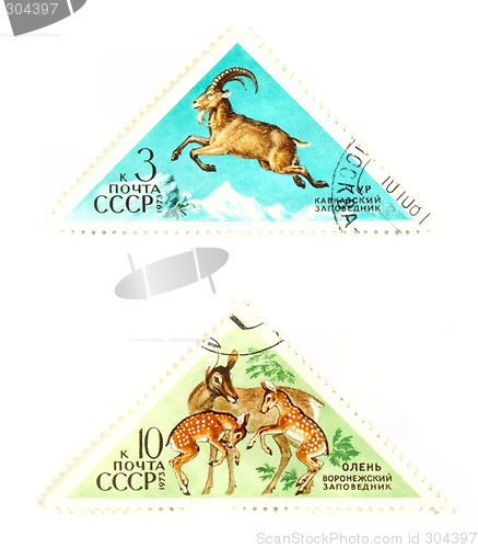 Image of Vintage wildlife stamps