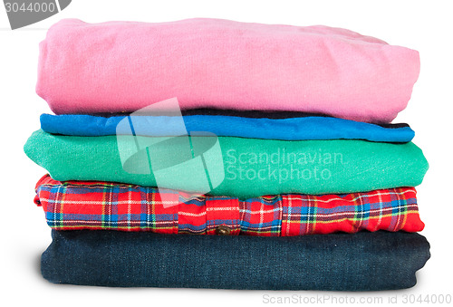 Image of Stack Of Five Types Of Clothes