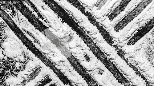 Image of White flour on black background