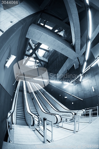 Image of Moving escalator in the business center