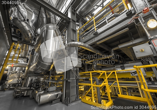 Image of Industrial pipes in a thermal power plant