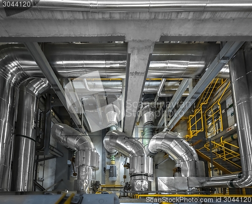 Image of Industrial pipes in a thermal power plant