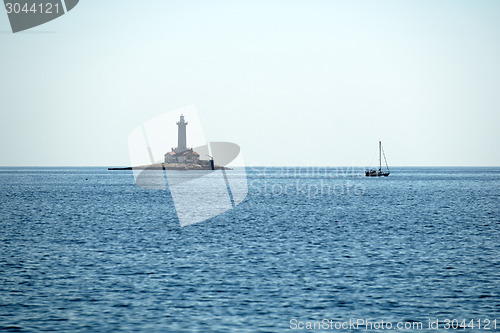 Image of Old lighthouse on a rock island