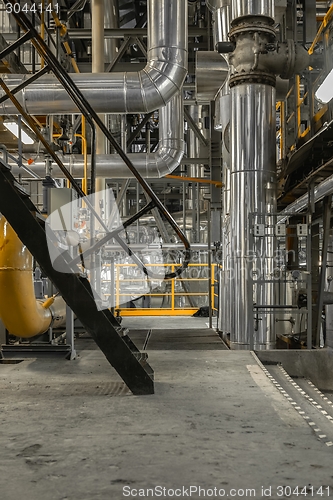 Image of Industrial pipes in a thermal power plant