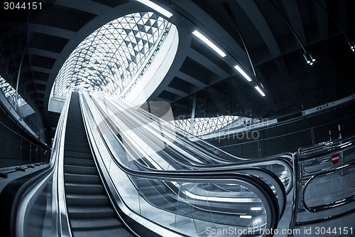 Image of Moving escalator in the business center