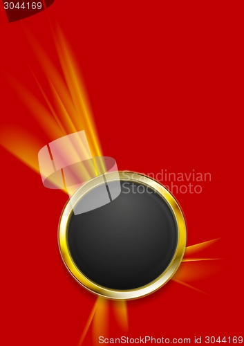 Image of Abstract tech background with golden circle shape