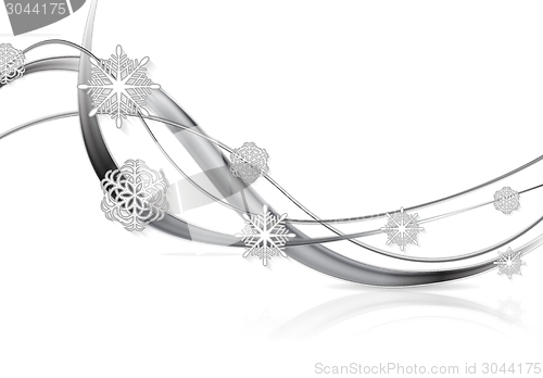 Image of Silver metal abstract Christmas background