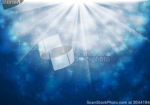 Image of Blue sparkling lights vector shiny background